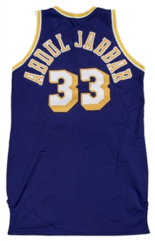 1986-87 Kareem Abdul-Jabbar Game Used & Signed Los Angeles Lakers Road Jersey (Abdul-Jabbar LOA)